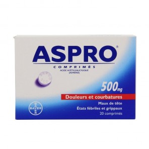 ASPRO 500mg 20 comprimés