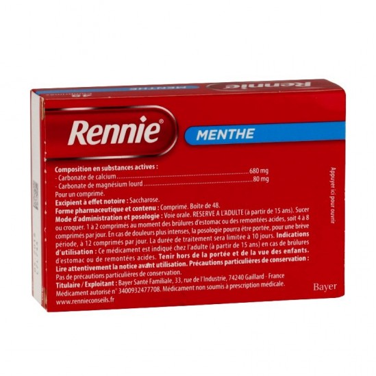 Rennie 48 comprimés menthe