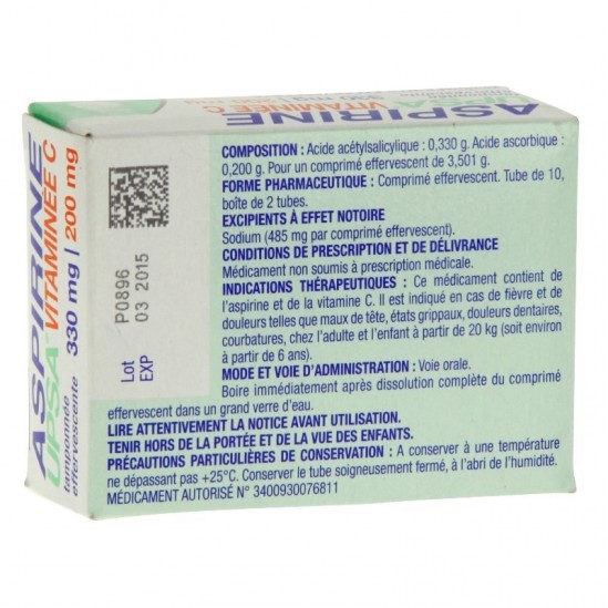 Aspirine  vitaminée C 330mg...