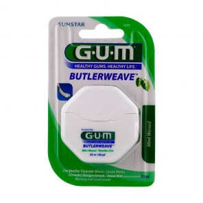 GUM butlerweave 1855 fil dentaire ciré menthe 55m