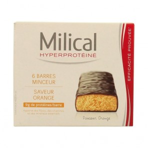 Milical hyperprotéiné chocolat/orange 6 barres