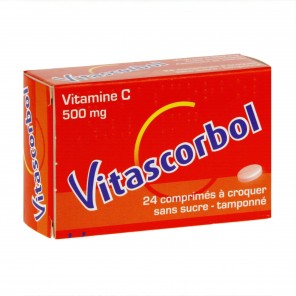 VITASCORBOL SANS SUCRE TAMPONNE 500mg comprimé à croquer édulcoré au sorbitol et à l'aspartam