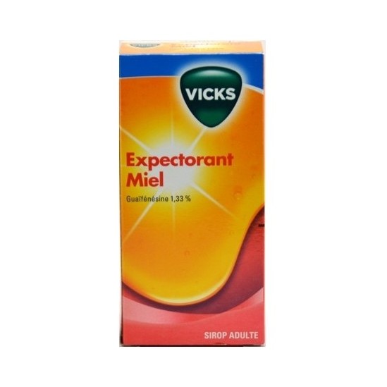 Vicks expectorant guaifenesine 1.33% adultes miel 180 ml