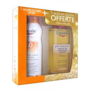 Eucerin coffret sun spray transparent spf 50 200ml + huile de douche offerte