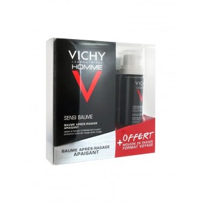 Vichy Homme Sensi Baume Baume Après-Rasage Apaisant 75 ml + Mousse de Rasage Offerte