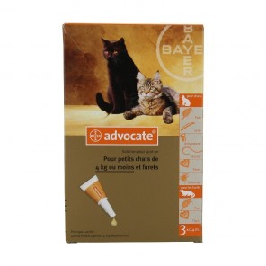 Bayer Advocate Petits Chats de 0 à 4 Kg 3 Pipettes