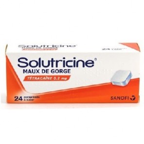 Solutricine maux de gorge tetracaine  0,2mg 24 comprimés à sucer