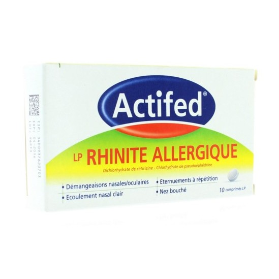 Actifed LP Rhinite Allergique 10 comprimés