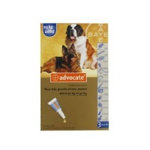 Bayer Advocate chiens de 25 à 40 kg boîte de 3 pipettes