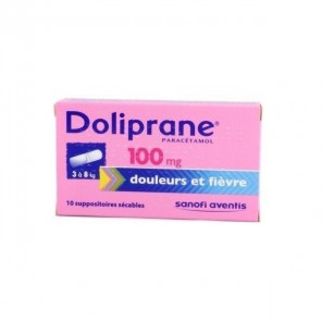 Doliprane 100mg 10 suppositoires