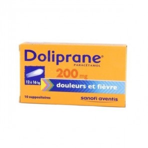 Doliprane 200mg Suppositoire x10 suppositoires