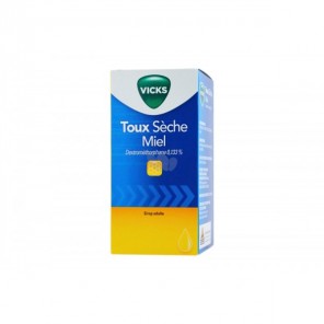 Vicks 0.133% adultes toux seches miel, sirop 180ml