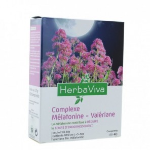 HERBA VIVA COMPLEXE MELATONINE-VALERIANE 40 COMPRIMES