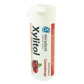 MIRADENT XYLITOL CHEWING GUM CANNEBERGE 30G