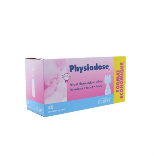 Serum Physiologique Physiodose 40 unidoses Gilbert