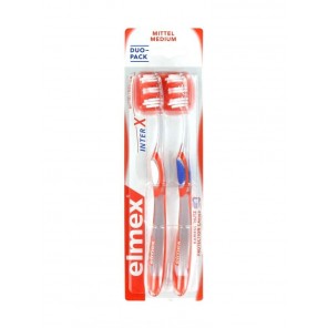 Elmex Protection Caries Brosse à Dents InterX Medium Duo Pack