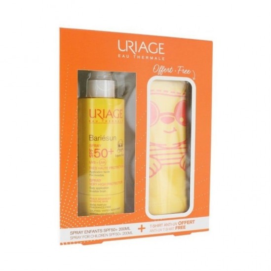 Uriage Bariésun Coffret Spray Enfants SPF 50+ 200 ml + 1 T-Shirt Anti-UV Offert