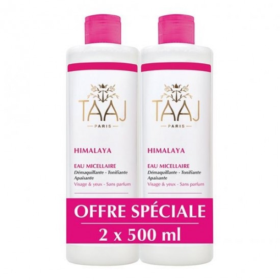 Taaj Himalaya eau micellaire peaux sensibles et délicates 2x500ml