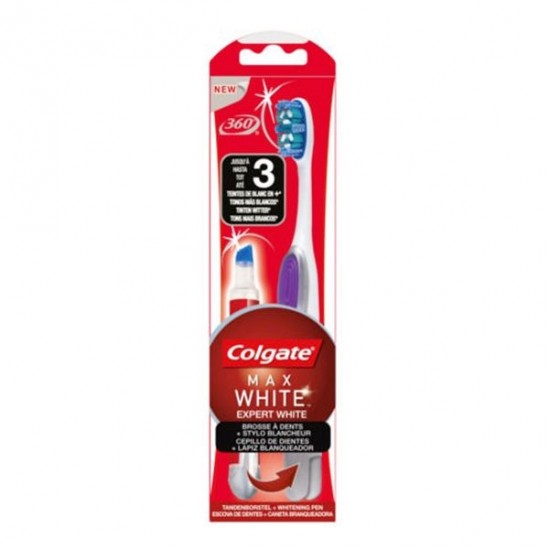 Colgate Max White Expert White Brosse à Dents + Stylo Blancheur