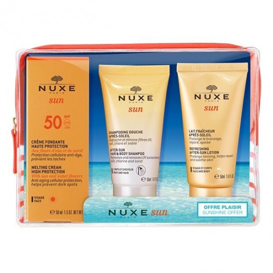 Nuxe Sun Trousse Solaire Routine Crème SPF50 + Après Soleil + Shampooing 50ml