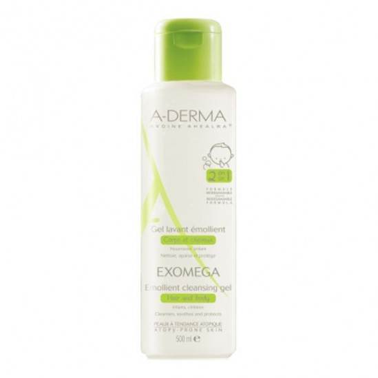 A-derma exomega gel lavant cheveux et corps pour enfant 500ml