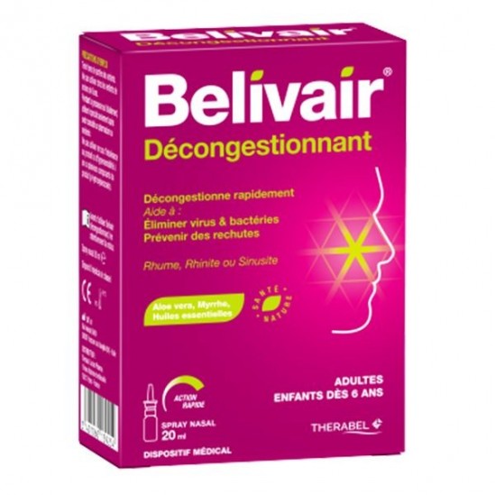 Belivair spray nasal décongestionnant 20ml