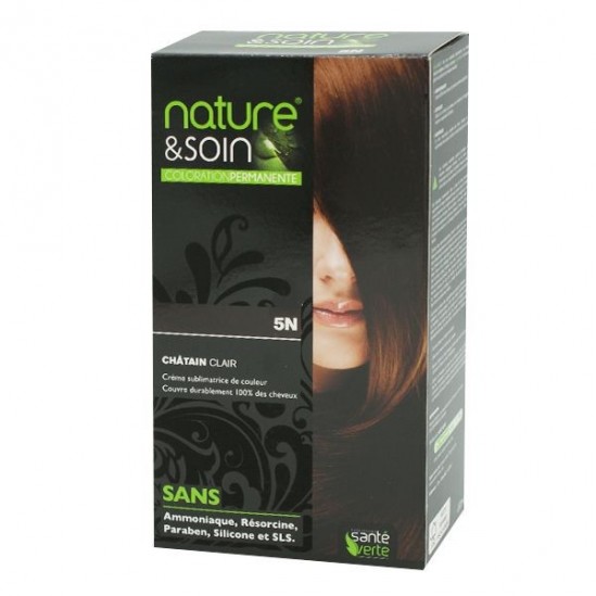 Santé Verte nature et soin coloration permanente châtain clair 5N 129ml