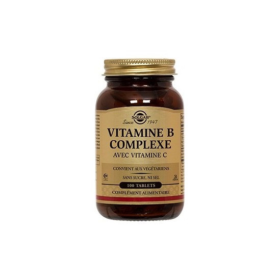 Solgar Vitamine B Complex avec vitamine C 100 comprimés