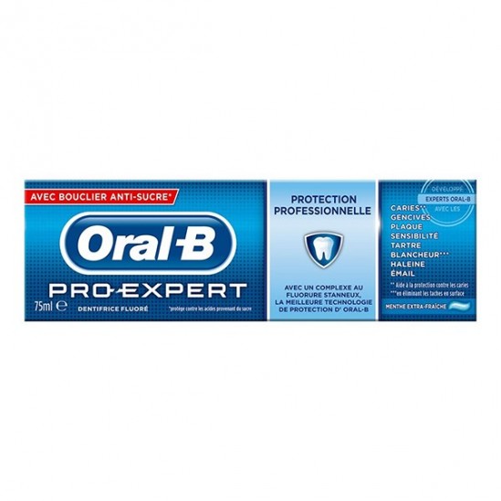 Oral B pro expert protection professionnelle menthe extra fraîche dentifrice tube 75ml