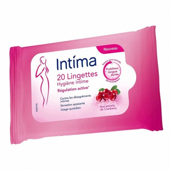 Intima lingettes cranberry paquet de 30