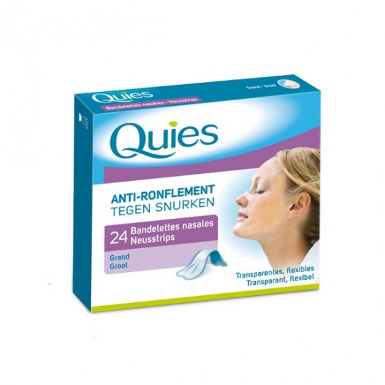 Quies anti-ronflement 24 bandelettes nasales petit