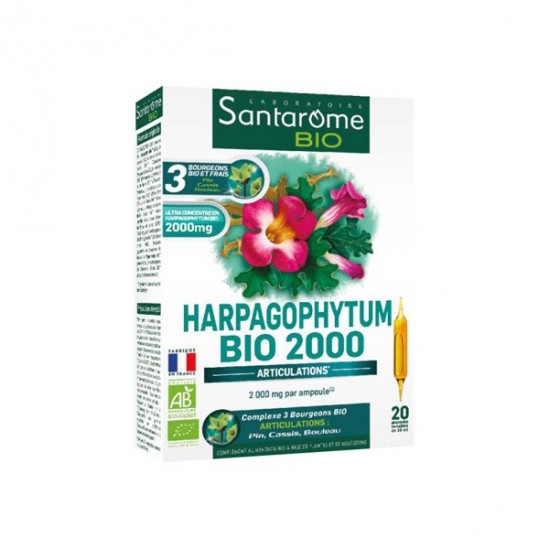 Santarome bio harpagophytum bio 2000 complément alimentaire 20 ampoules x 10ml