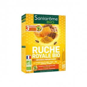 Santarome bio ruche royale bio complément alimentaire 20 ampoules x 10ml