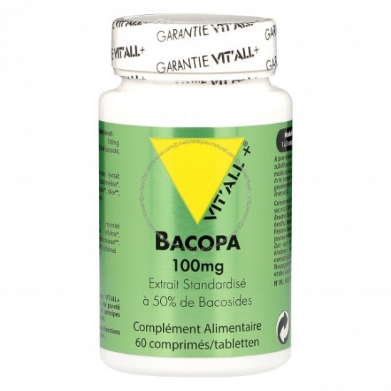 Vitall+ bacopa monnieri 100mg 60 comprimés