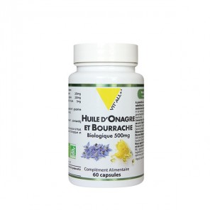 Vitall+ onagre & bourrache bio 500mg 60 capsules