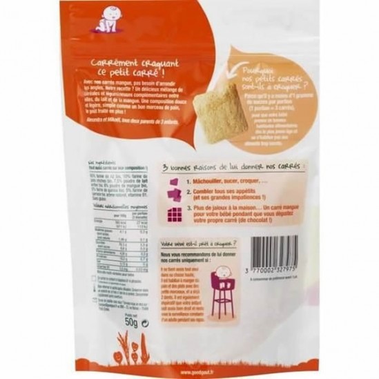 Dodie good gout bébé les carrés mangue 50g