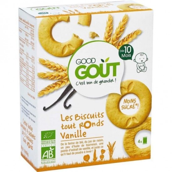 Dodie good gout bébé les biscuits tout ronds vanille 80g