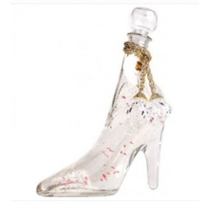 Tentation cadeau de Noël Chaussure transparent à paillettes cœurs roses