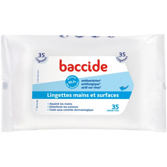 Baccide lingettes mains et surfaces - Boite de 35