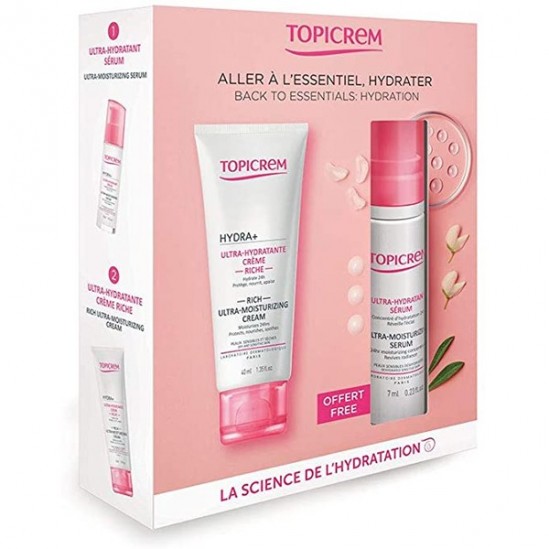 Topicrem hydra+ coffret ultra-hydratante crème riche 40ml