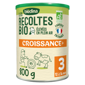 Blédina les récoltes bio croissance+ 3ème âge 800g