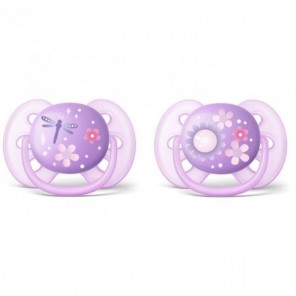 Philips avent sucette ultra douce 6-18 mois lot de 2 scf227/22