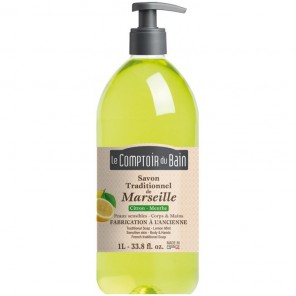 Le comptoir du bain savon traditionnel de marseille citron menthe 1L