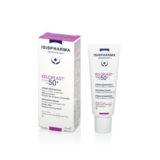 Isispharma keloplast scars crème réparatrice protectrice spf50+ 40ml