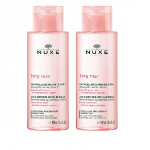 Nuxe Very Rose Eau Micellaire Apaisante 3 en 1 Lot de 2 x 400ml