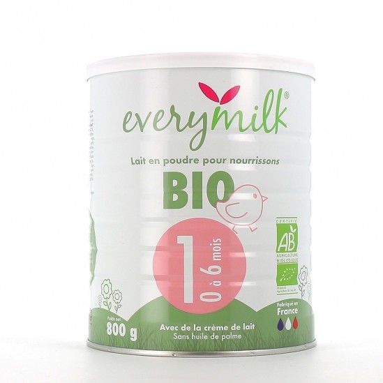 Everymilk lait en poudre bio 1 0-6 mois 800g