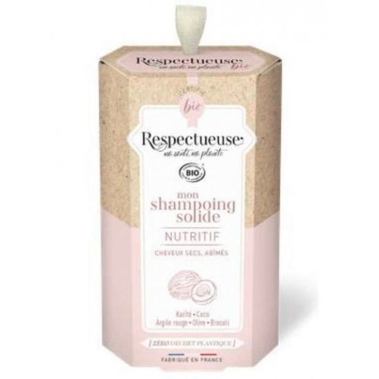 Respectueuse Shampooing Solide Nutritif Bio Cheveux Secs et Abîmés 75g