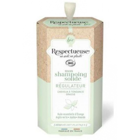 Respectueuse Shampooing Solide Régulateur Bio Cheveux Gras 75g