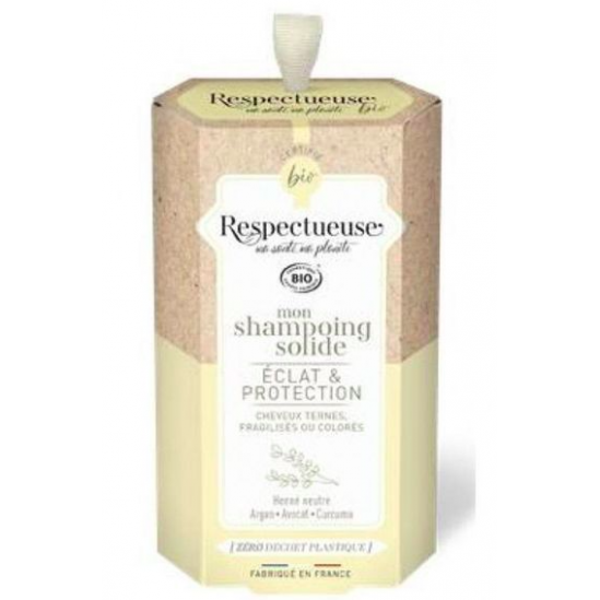 Respectueuse Shampooing Solide Bio Cheveux Ternes Fragilisés ou Colorés 75g