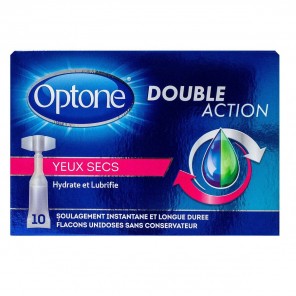 Optone double action yeux secs hydrate et lubrifie 10 unidoses